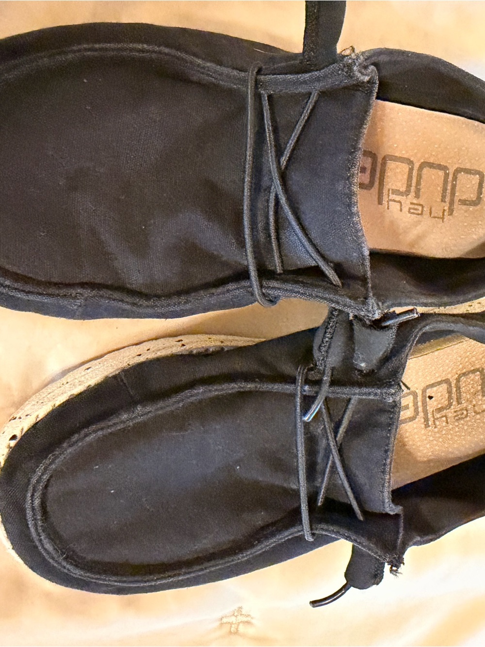 Hey Dude Women’s Black Canvas Slip-On Loafers